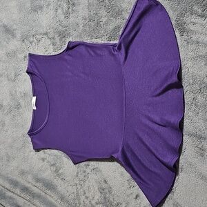 DoublJu Purple Peplum Sleevess Dress Tank Top Shirt Size M
